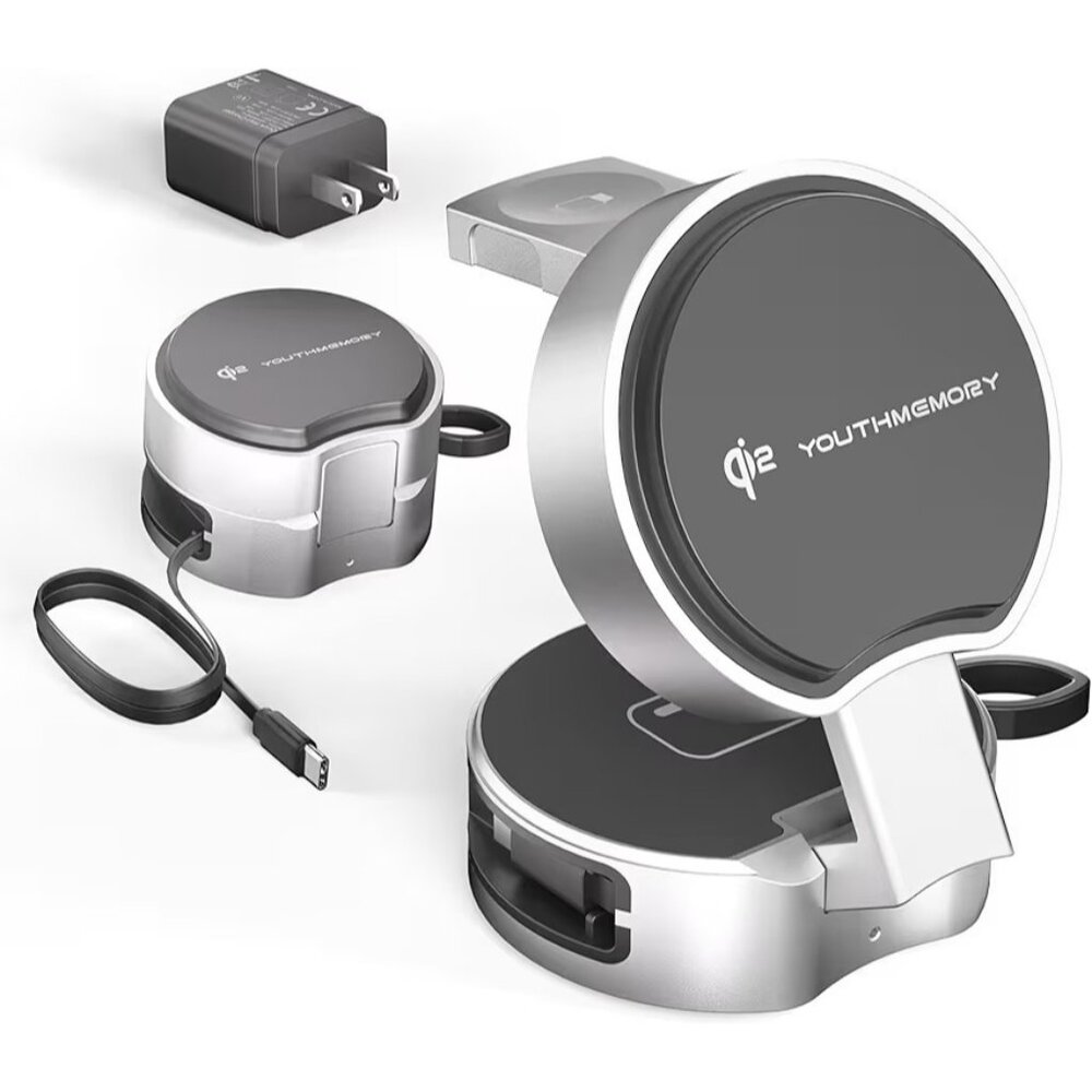 Magnetic Wireless Charger Stand, Fast Foldable Magnetic Wireless Charging Stand